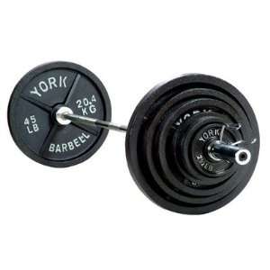 York Barbell 300 lb Olympic Weight Set With Bar & Collars  