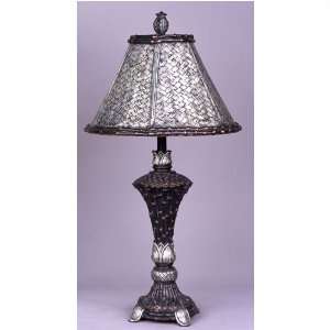 Living Well 4091 Bamboo Table Lamp with Faux Woven Shade 