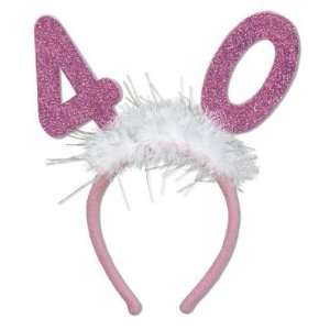  40th Pink Glitter Boppers with Marabou Health & Personal 