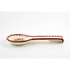 Hand Painted Italian Ceramic Spoon Rest Frutta Rosso   Handmade in 