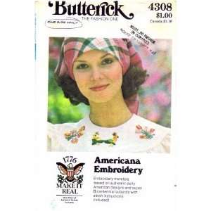  Butterick 4308 Embroidery Pattern Americana Embroidery 