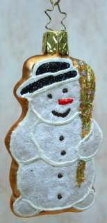 INGE GLAS Snowman Ginger Cookie Iced ORNAMENT 68449  
