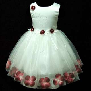 Red / White Pageant Flower Girls Dress 9 Mth 1 2 3 4 5Y  