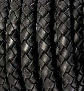 3mm Diameter Black Leather Braided Bolo Cord Beading Bracelets Woven 