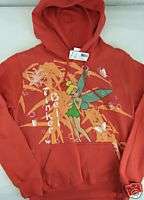 CUTE NEW RED TINKERBELL PULLOVER HOODY SWEATER DISNEY S  