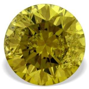   21 Ctw Round Shape Canary Yellow Loose Diamond For Pendant Jewelry