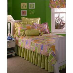   Green & Pink Full Bedding Bed in a Bag Comforter Set