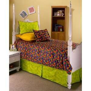  Green Orange Twin Bedding Bed in a Bag Comforter Set  Home