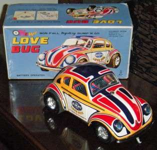 Vtg Tin Litho BUMP N GO EMPI Love Bug Beetle VW Car  