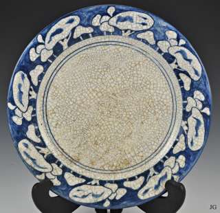 Antique Dedham Pottery Snow Tree Crackleware Plate  