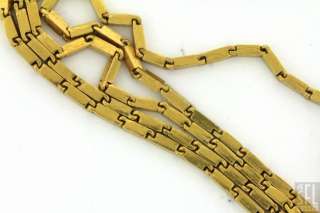 HEAVY VINTAGE EXTRA LONG 24K YELLOW GOLD BULLET LINK CHAIN NECKLACE 25 