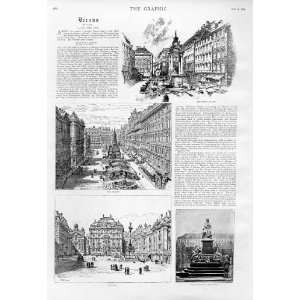  Inner Town Vienna Antique Print 1894 Austria 4Pp