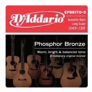  DAddario EPBB170 5 Phosphor Bronze 5 String Acoustic Bass 