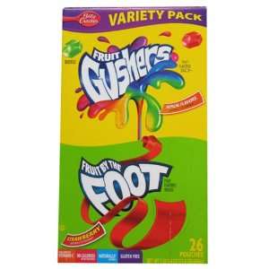 Fruit By the Foot (Strawberry) and Fruit Gushers (Tropical) Variety 