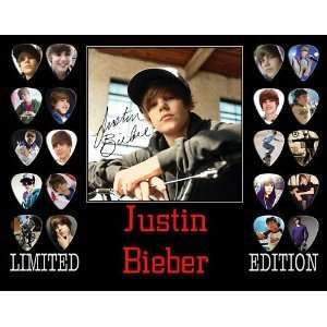  Justin Bieber Framed 20 Guitar Pick Set Platinum Musical 