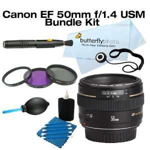  Canon EF 50mm f/1.4 USM Lens With 58mm Filter Kit + Power 