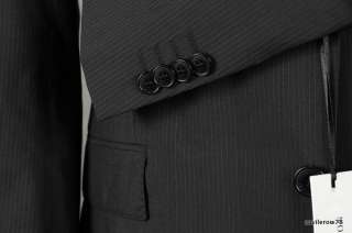 1895 New VERSACE Collection Black Flat Front 2Btn Suit 46L 46 e56L 