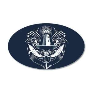  38.5x24.5O Wall Vinyl Sticker Lighthouse Crest Anchor 