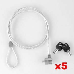 Neewer 5ps 3 FT Silver Safety Cable Chain Lock Security for Laptop PC 
