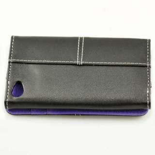 Purple Wallet Flip Leather Cover Soft Case with Card Slot for Apple 
