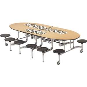  Mobile 12 Seat Oval Table, Painted&DynaEdge