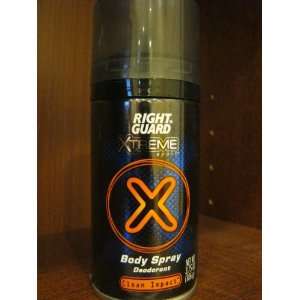 Right Guard Xtreme Sport Deodorant Body Spray, Clean Impact   3.75 Oz 