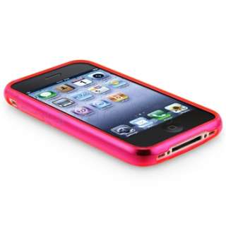 PINK TPU Soft Silicone RUBBER DIAMOND COVER Case Skin For Apple IPHONE 