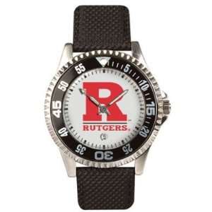  Rutgers Scarlet Knights Competitor Leather Mens NCAA Watch 
