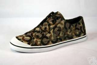 COACH Keeley Op Art C Olive Slip On Loafer Sneakers Shoes A1612 New 