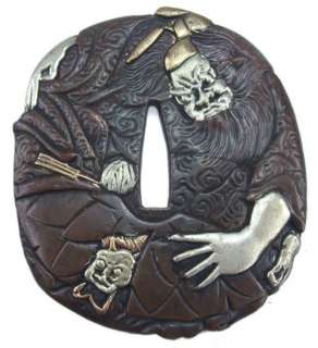 T12157 JP SAMURAI KATANA GUARD SHOKI GHOST TSUBA /NR  