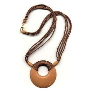  NECKLACE, AMULET, CARAMEL BROWN 60CM, NEW DE NO Jewelry