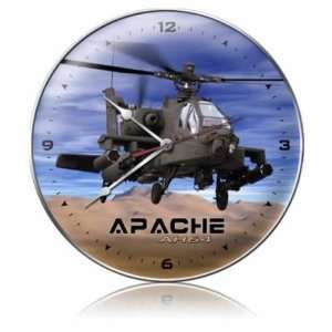 AH 64 Apache Vintage Metal Clock Military Helicopter
