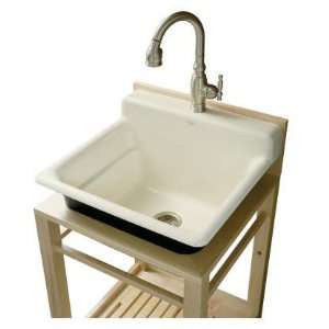 Kohler K 6608 1P NY Dune Bayview Bayview wood stand utility sink with 