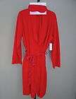 Womens Red Short Fleece Robe With Eye Mask Size Larg