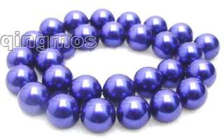 AAA GRADE 14mm Round Blue shell PEARL gemstone beads strands 15 