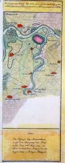 1735 Homann Antique Map Siege of Philippsburg, Germany  