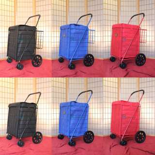 Folding Shopping Cart Liner Insert Easily Attaches Black Blue Red w 