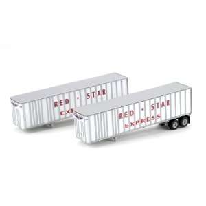  HO RTR 40 Exterior Post Trailer Red Star #2 (2) ATH70952 