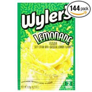 Wylers Unsweetened Lemonade Package (Pack of 144)  