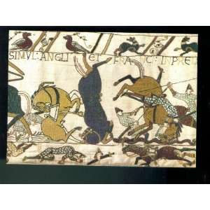 Tapisserie De Bayeux XI Norman Horses and Riders Entangled in a Tragic 