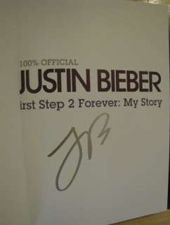 SIGNED Justin Bieber First Step 2 Forever My Story + flyer 