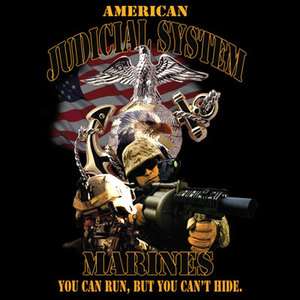 American U.S. Marines You Can Run But You Cant Hide Black T Shirt 