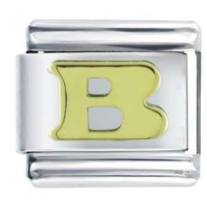    Golden Italian Charm Letter B Words & Phrases Pugster Jewelry