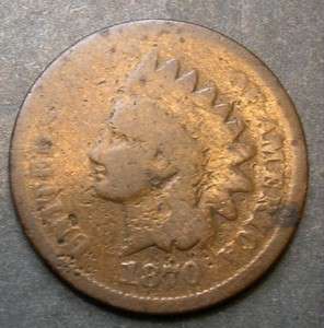 1870 Indian Head Cent    Starter/Filler Coin With Strong Date (Low 