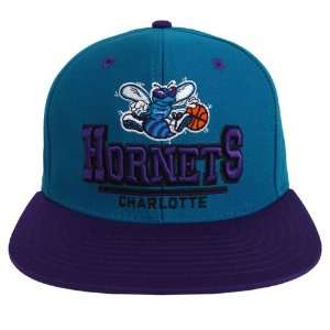   Hornets Retro 3D Snapback Cap Hat Blue Purple 