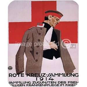  Vintage German WWi Military Propaganda Red Cross MOUSE PAD 