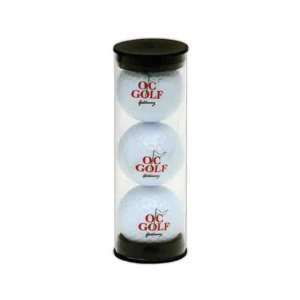   golf balls conveniently packaged in a clear tube.