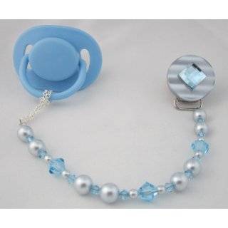 Baby Blue Bling Pacifier Clip by Crystal Dream