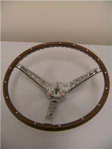 1965 1966 mustang wood grain steering wheel assembly  