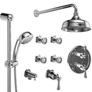  Riobel 3/4 Thermostatic System with Hand Shower Rail, 4 Body 